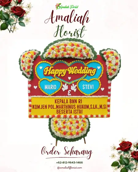 Papan Bunga Pernikahan Sebayi